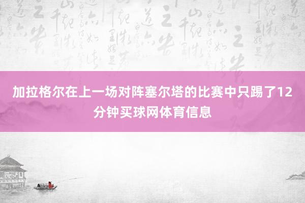 加拉格尔在上一场对阵塞尔塔的比赛中只踢了12分钟买球网体育信息